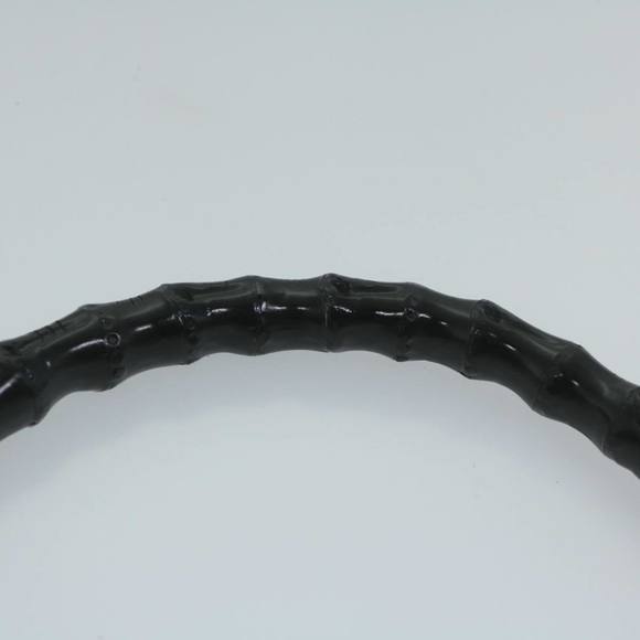 GUCCI Bamboo Hand Bag Leather Black 001 3444 1887 Auth 61693 - Picture 14 of 16